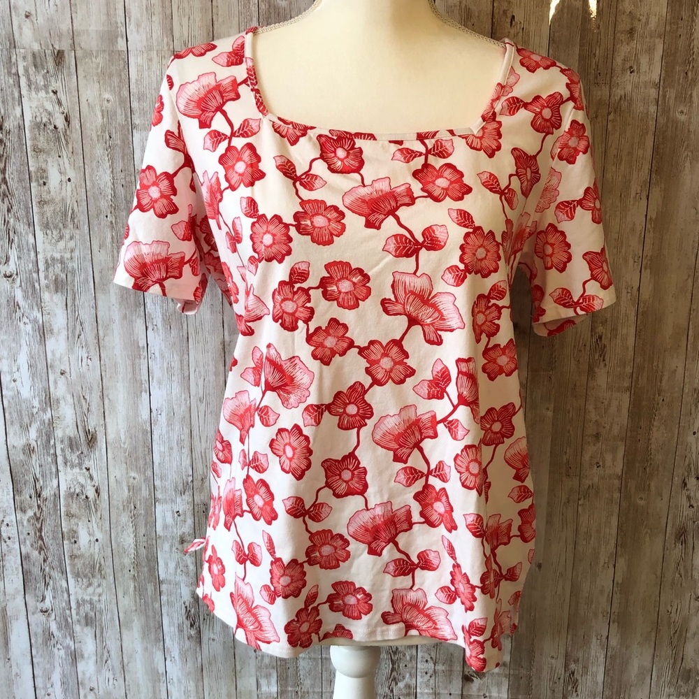 Liz Claiborne Floral Short Sleeve Shirt Medium